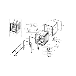 Tub Diagram and Parts List for DW80H9970MO AA-0000 Samsung Dishwasher