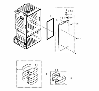 Door Right Diagram and Parts List for RF263TEAEBC AA-0001 Samsung Refrigerator