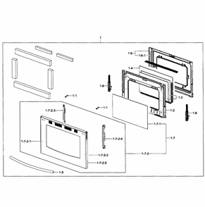 Door Assy Diagram and Parts List for FX710BGS XAA-00 Samsung Range