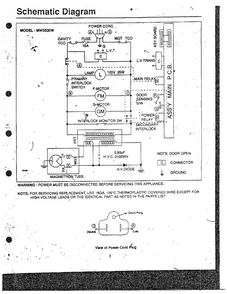 Schematic Diagram Diagram and Parts List for MW3530W XAA Samsung Microwave