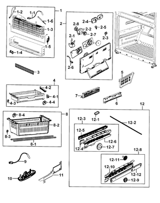 Part Location Diagram of DA63-05389A Samsung Drawer Box Tray