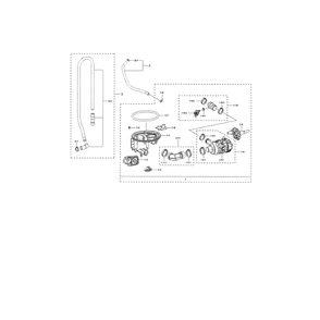 Sump Diagram and Parts List for DW80N3030UB AA-00 Samsung Dishwasher