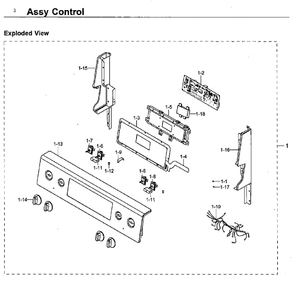 Control Diagram and Parts List for NE59J7630SS AA-02 Samsung Range