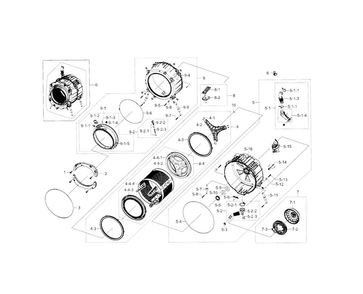 Part Location Diagram of DC97-14539A Samsung Tub front