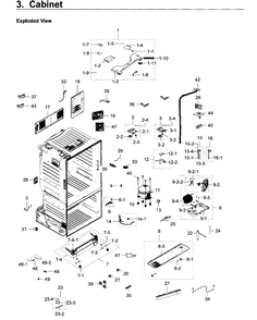 Cabinet Diagram and Parts List for RF23HTEDBSR AA-0007 Samsung Refrigerator