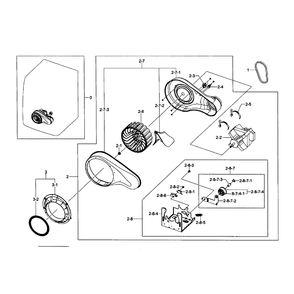 Motor Assembly Diagram and Parts List for DV457EVGSGR AA-0F Samsung Dryer
