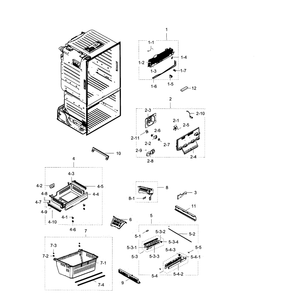 Freezer Diagram and Parts List for RF28HDEDPBC AA-0005 Samsung Refrigerator