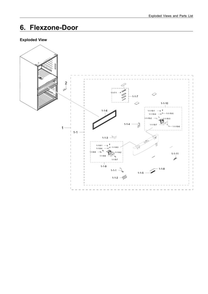 Flexzone Door Parts Diagram and Parts List for RF28JBEDBSR AA-13 Samsung Refrigerator