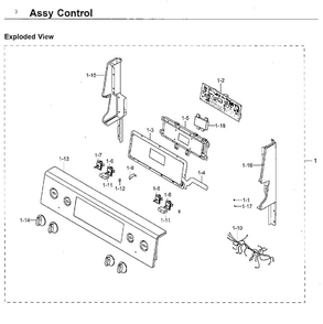 Control Diagram and Parts List for NE59J7630SS AA-0002 Samsung Range
