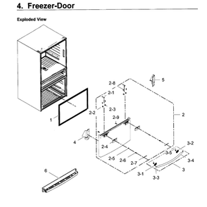 Freezer Door Diagram and Parts List for RF30KMEDBSG AA-0000 Samsung Refrigerator
