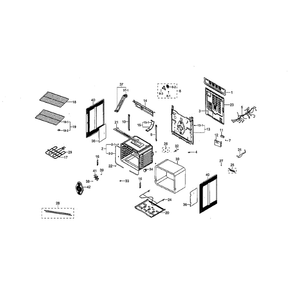 Main Assembly Diagram and Parts List for NE59M4320SB AA-0000 Samsung Microwave Oven Combo