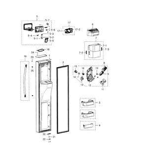 Left Door Diagram and Parts List for RSG309AARS XAA-02 Samsung Refrigerator