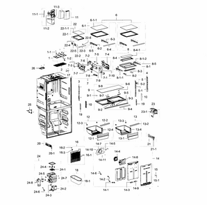 Refrigerator Diagram and Parts List for RF23J9011SR AA-0003 Samsung Refrigerator