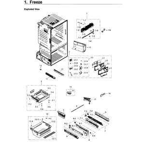Freezer Diagram and Parts List for RF263BEAEBC AA-04 Samsung Refrigerator