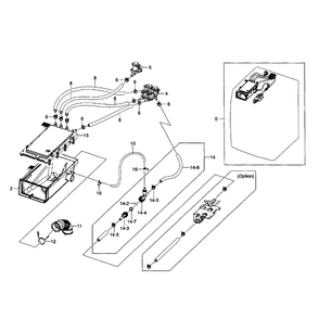 Drawer Housing Diagram and Parts List for WF511ABW XAA-04 Samsung Washer