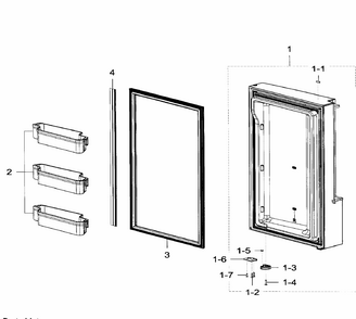 Freezer Door Rt Diagram and Parts List for RF32FMQDBSR AA-0006 Samsung Refrigerator