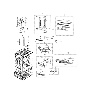 Refrigerator Diagram and Parts List for RF220NCTABC AA-01 Samsung Refrigerator