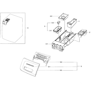 Drawer Diagram and Parts List for WF45K6200AZ A2-01 Samsung Washer