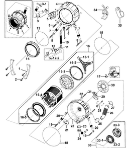 Part Location Diagram of DC97-08650L Samsung Outer Front Tub