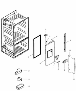 Left Door Diagram and Parts List for RF268ACWP XAA-0001 Samsung Refrigerator