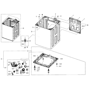 Frame Diagram and Parts List for WA40J3000AW A2-01 Samsung Washer