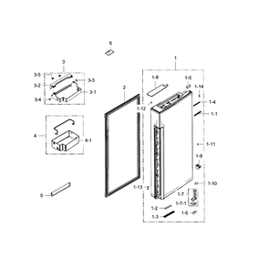 Fridge Door R Diagram and Parts List for RF24J9960S4 AA-01 Samsung Refrigerator