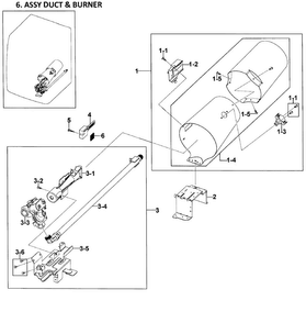 Heater Assy Diagram and Parts List for DV419AGU XAA-0002 Samsung Dryer