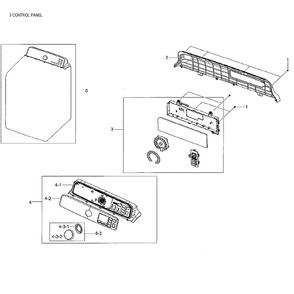 Control Panel Diagram and Parts List for DV48H7400GW A2-02 Samsung Dryer