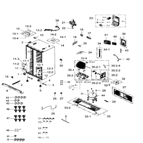 Cabinet Diagram and Parts List for RS265TDRS XAA-03 Samsung Refrigerator
