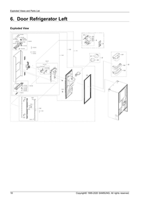 Door Refrigerator Left Diagram and Parts List for RF23R6201SG AA-51 Samsung Refrigerator