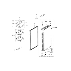 Door R-Refrigerator Diagram and Parts List for RF34H9960S4 AA-0004 Samsung Refrigerator
