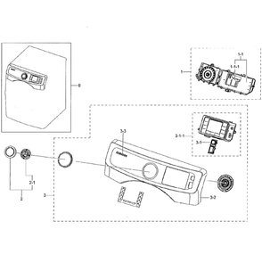 Control Panel Diagram and Parts List for DV42H5000EW A3-02 Samsung Dryer