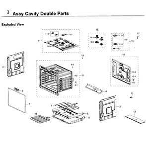 Cavity Double Diagram and Parts List for NV51K6650DG AA-0000 Samsung Wall Oven