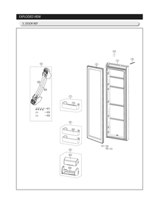 Refrigerator Door Parts Diagram and Parts List for RS25J500DSR BY-00 Samsung Refrigerator