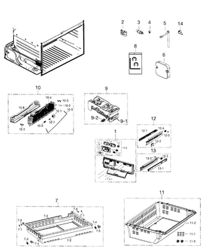Freezer Diagram and Parts List for RF260BEAESR AA-0001 Samsung Refrigerator