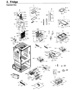 Fridge Diagram and Parts List for RF26J7500SR AA-0001 Samsung Refrigerator