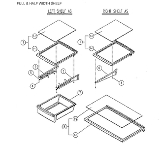 Shelf Diagram and Parts List for 11161215610  Kenmore Refrigerator