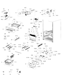 Part Location Diagram of DA67-01730A Samsung Ice Maker Duct Tray