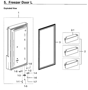Freezer Door R Diagram and Parts List for RF28K9580SG AA-0001 Samsung Refrigerator
