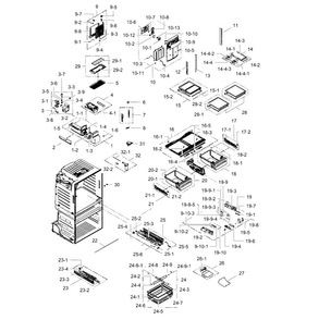 Refrigerator Diagram and Parts List for RF4287HABP XAA-0004 Samsung Refrigerator