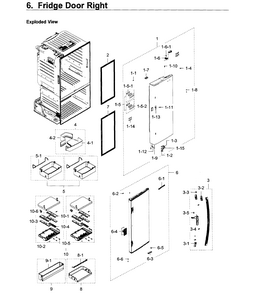 Fridge Door R Diagram and Parts List for RF28HDEDPWW AA-0006 Samsung Refrigerator