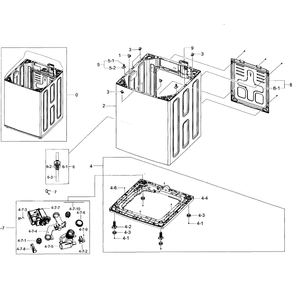 Frame Diagram and Parts List for WA48H7400AW A2-02 Samsung Washer
