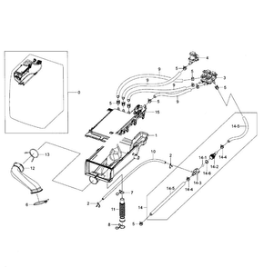 Housing Drawer Diagram and Parts List for WF405ATPAWR AA-0001 Samsung Washer