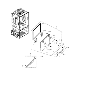 Freezer Door Diagram and Parts List for RF28HFEDBBC (AA)(0003) Samsung Refrigerator