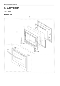 Door Assembly Diagram and Parts List for NE63A6711SS AA-00 Samsung Range