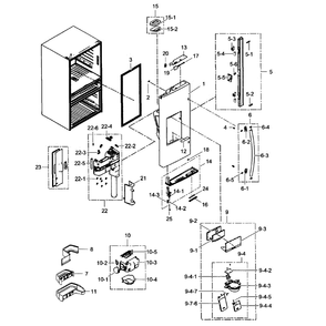 Refrigerator Door L Diagram and Parts List for RF31FMESBSR AA-0003 Samsung Refrigerator