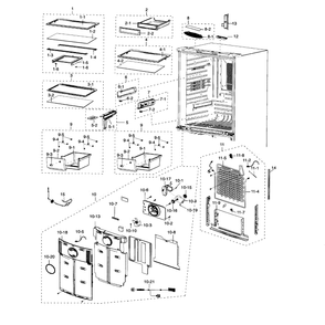 Fridge Diagram and Parts List for RF20HFENBSR AA-0000 Samsung Refrigerator