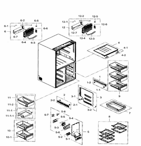 Freezer Diagram and Parts List for RF34H9960S4 AA-0003 Samsung Refrigerator