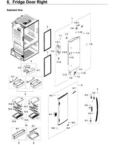 Fridge Door R Diagram and Parts List for RF28HDEDPWW AA-07 Samsung Refrigerator