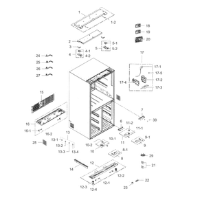 Cabinet Diagram and Parts List for RF34H9960S4 AA-05 Samsung Refrigerator